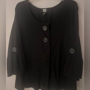 Studio 1940 Black Two-Button Front Blouse Size 18/20 Made in USA